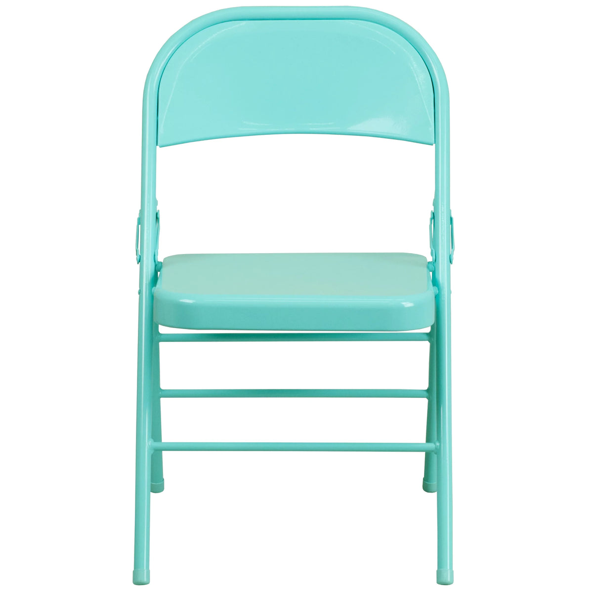 Flash Furniture HERCULES COLORBURST Series Tantalizing Teal Triple Braced & Double Hinged Metal Folding Chair