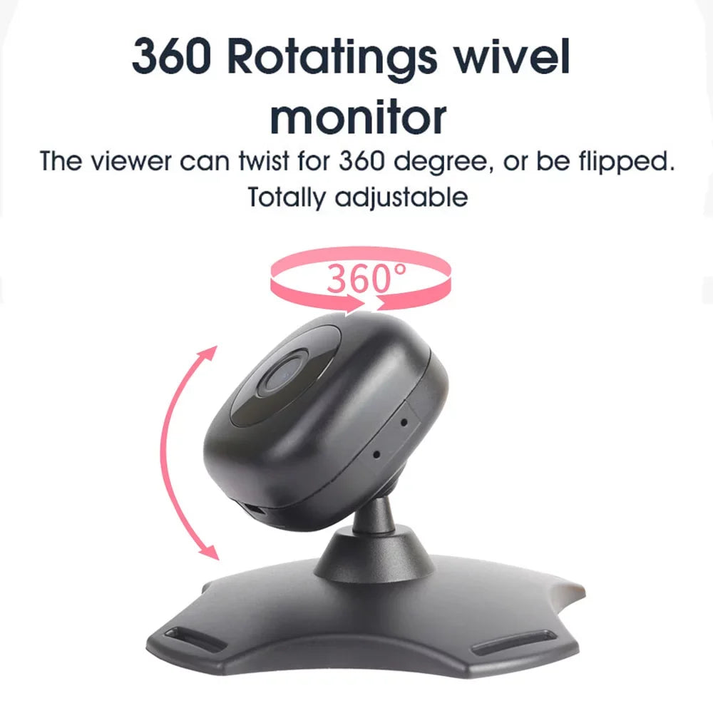 Dcenta WiFi Baby Car Camera Monitor with 360° Rotation and Night Vision for Rear Facing Seat