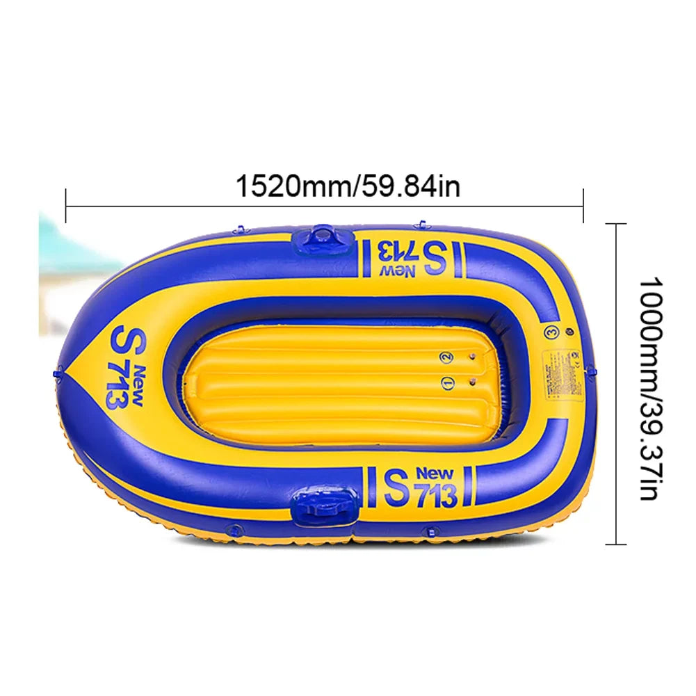 Eccomum 1-People PVC Inflatable ship liquid Sports Dinghy Fishing Rowing Raft Outdoor River Lake Kayak with 2 Paddle Oars