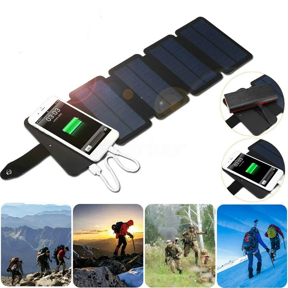 Jahy2Tech 4-Panel 7.2W Portable Solar Charger Power Bank Wireless Phone Charger appropriate with iPhone, Android