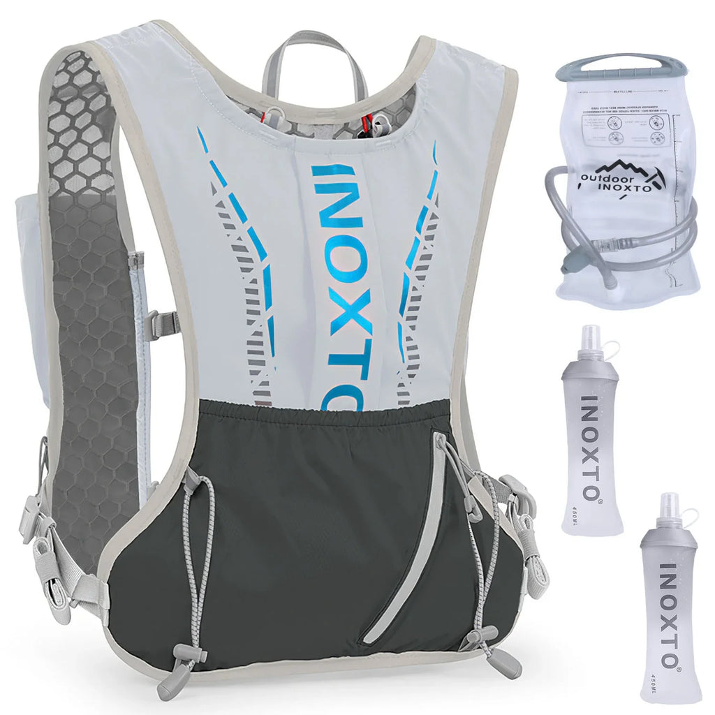 Runing Hydration Vest Backpack, iMounTEK Running aqua Vest Hydration Pack with 2.4L liquid Bladder Bag for Trail Running Marathon Race Hiking Cycling Grey