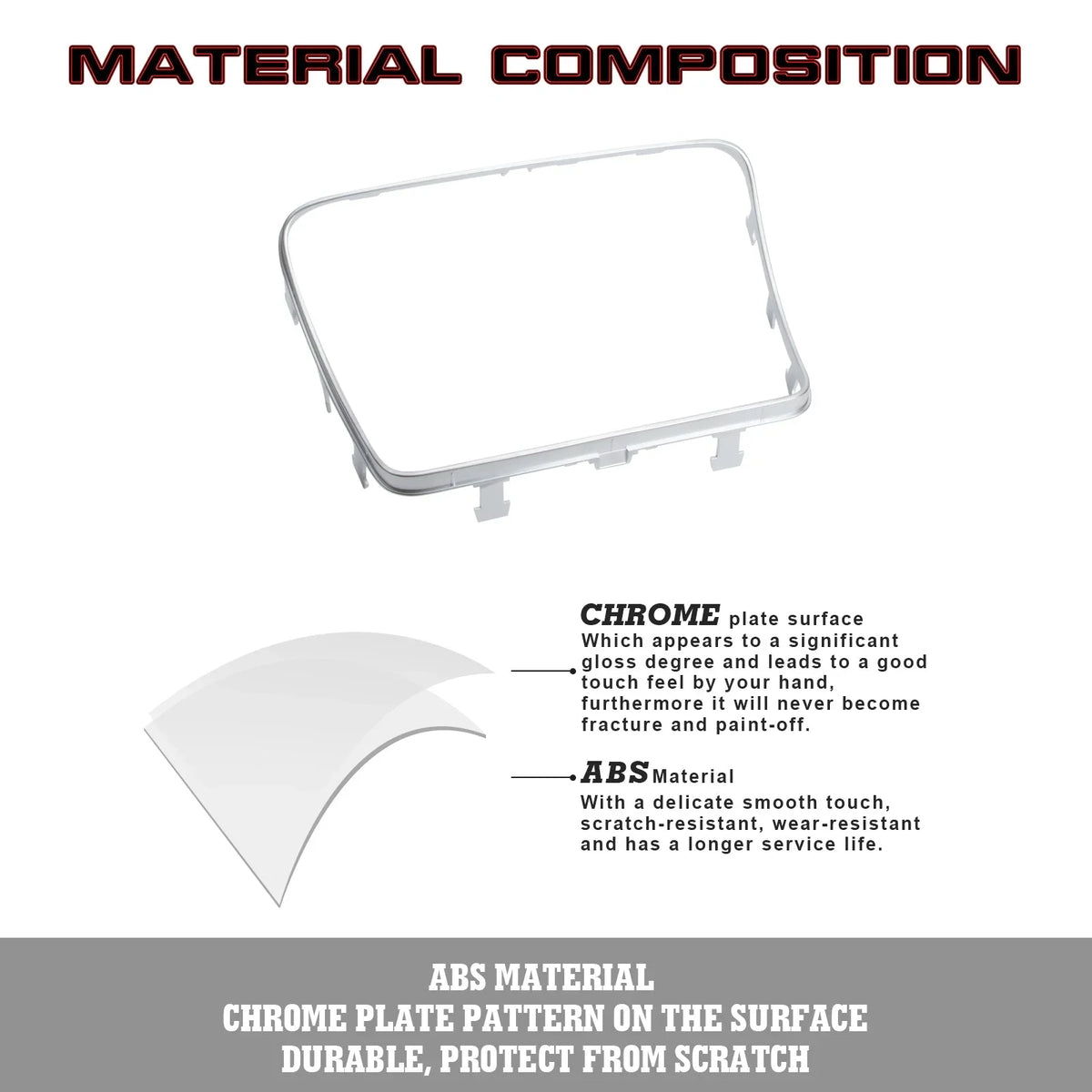 Xotic Tech Center Console Ashtray Frame Storage Box Trim, Chrome, appropriate with Mercedes Benz C Class GLC Class W205 C300 C400 C63 2015-2021 W253 GLC 300 2016-2023