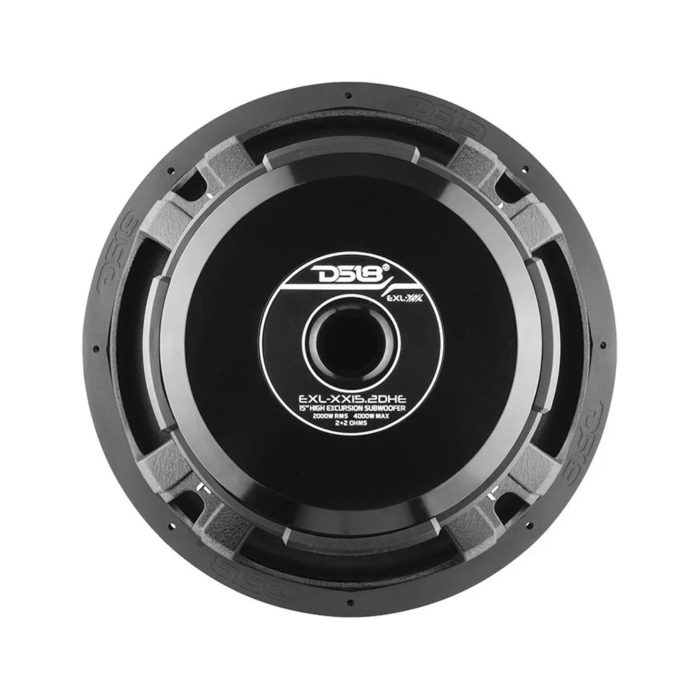 2000W RMS DVC 2-Ohm High Excursion Subwoofer. DS18 Audio EXL-XX15.2DHE 15 in
