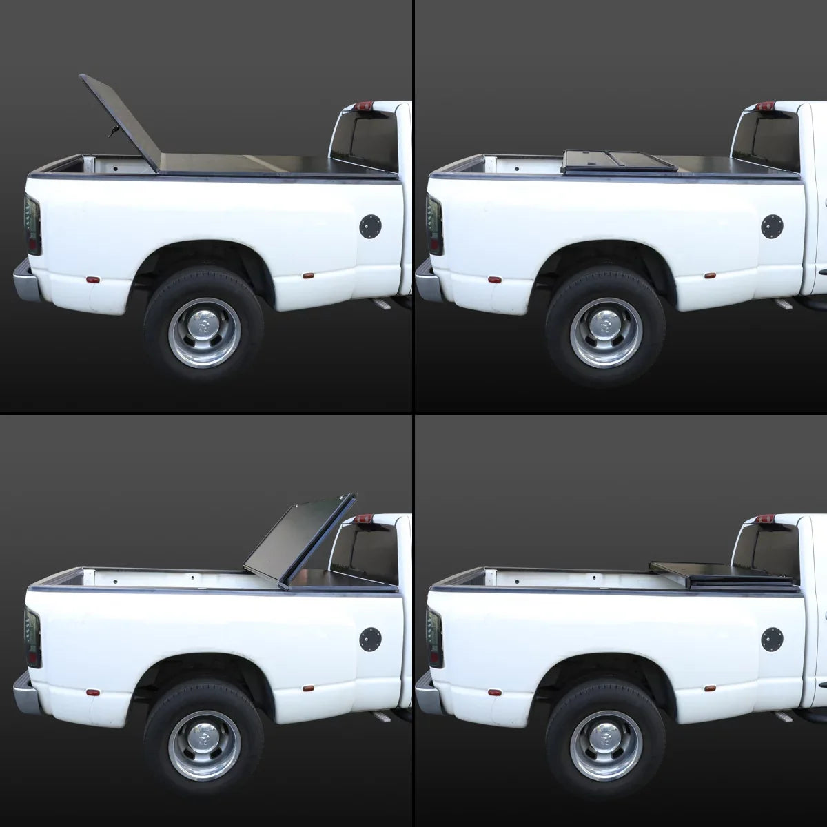 DNA Motoring TTC-HARD-028 For 2009 to 2022 Ram Truck 1500 / 3500 Fleetside 6.5Ft Short Bed Hard Solid Tri -Fold Tonneau wrap