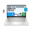 2021 15.6" FHD IPS Touchscreen Laptop Computer,  Core i5-1135G7 (Beats i7-1065g7), 32GB RAM, 2TB SSD,  Iris Xe Graphics, HD Webcam, HD Audio, Windows 11S, Silver, 32GB SnowBell USB Card