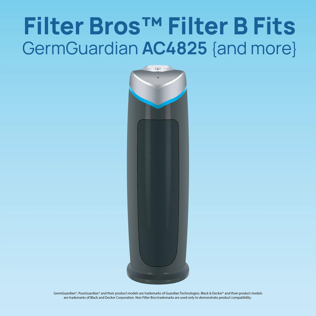 Filter Bros HEPA Filter B Replacement suitable With GermGuardian FLT48252PK - AC4825, AC4870, AC4825DLX, Home Air Cleaner Guardian Purifiers with Technologies, AC4900CA, CDAP4500BCA, and CDAP4500WCA