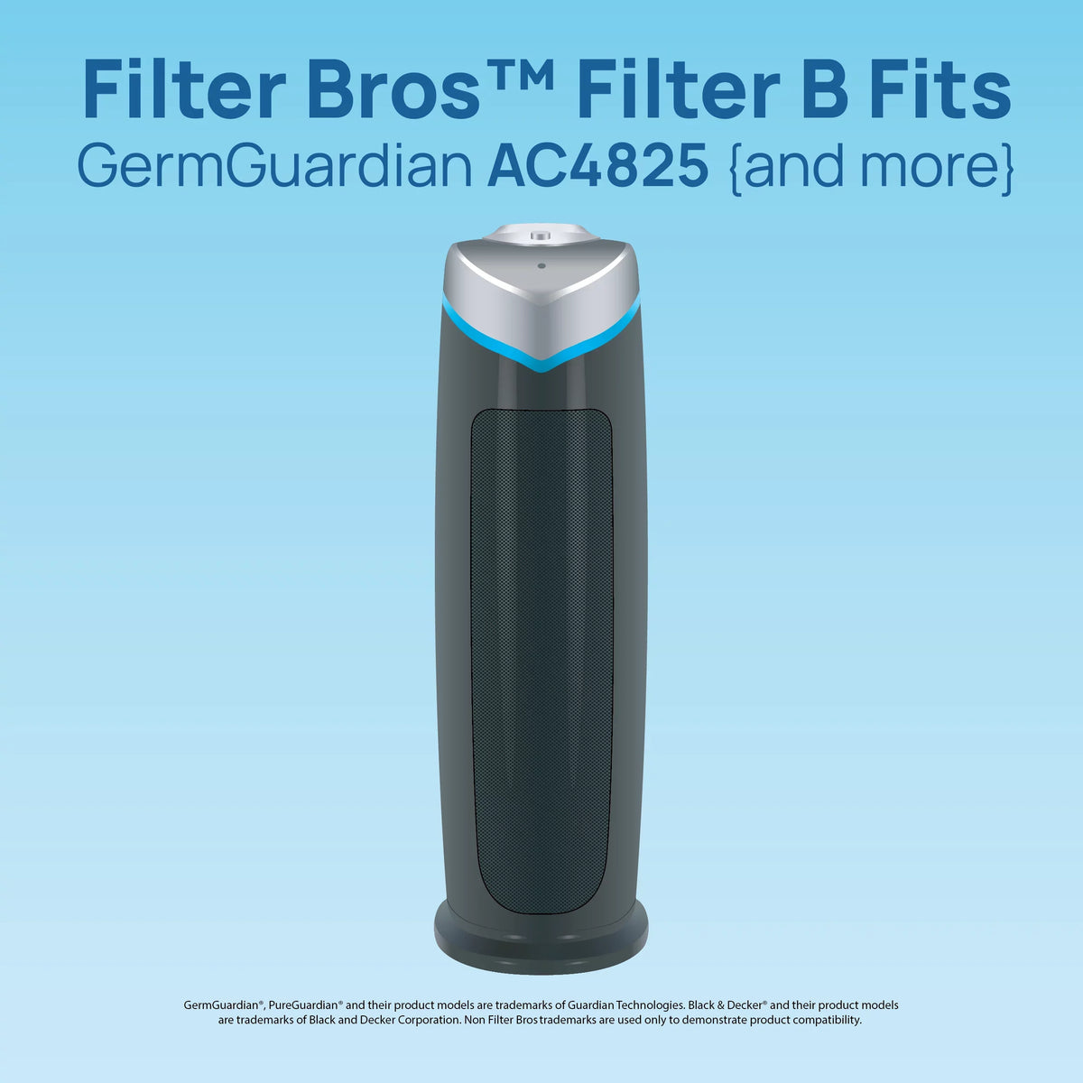 Filter Bros HEPA Filter B Replacement suitable With GermGuardian FLT48252PK - AC4825, AC4870, AC4825DLX, Home Air Cleaner Guardian Purifiers with Technologies, AC4900CA, CDAP4500BCA, and CDAP4500WCA