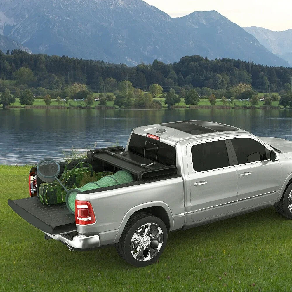 Ledkingdomus 6.4 ft Bed Soft Tri-Fold Truck Bed Tonneau wrap for 2019-2023 Ram 1500 Without Rambox