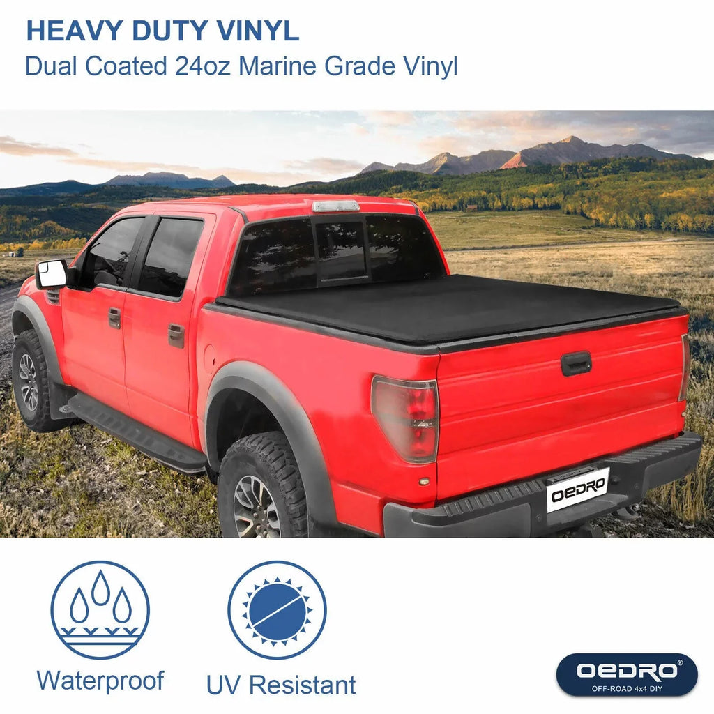 Ledkingdomus 8 Ft Soft Quad Fold Truck Bed Tonneau wrap for 02-23 Dodge Ram 1500 /Ram 2500 3500