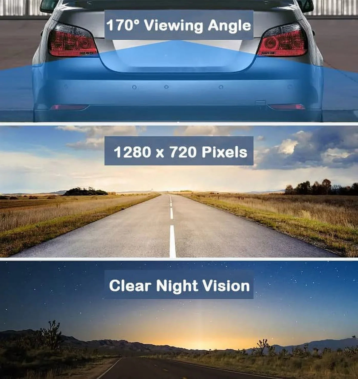 CAM108 Backup Camera License Plate HD Night Vision Rear View 170° Angle Waterproof appropriate with Pioneer Car Radio DMH-100BT DMH-WT8600NEX DMH-160BT DMH1770NEX AVH-120BT AVH-210EX AVH-2550NEX