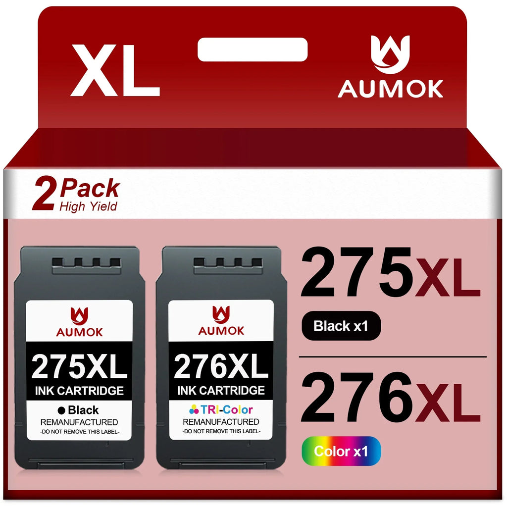 275XL 276XL Ink Cartridge Replacement for  PG-275 CL-276 275 276 Combo XL matching with  PIXMA TS3520 TS3522 TS3500 TR4720 TR4722 TR4700 Printer(1 Black, 1 Color)