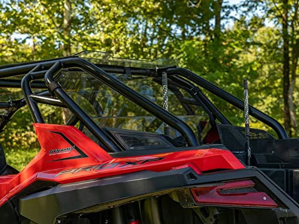 SuperATV Heavy Duty Dark Tinted Non|Scratch immune Rear UTV Windshield for 2020+ Polaris RZR PRO XP 4 (4 Seater)|Made in USA|Eliminates suction from front windshield|RWS-P-PROXP4-71