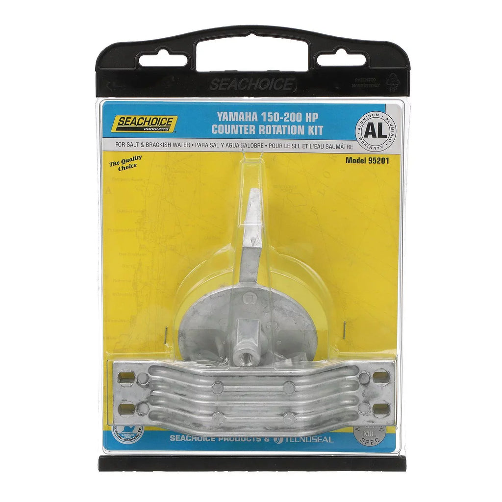 Seachoice Anode Kit, Yamaha 150-200hp Counter Rotating, Aluminum, Cadmium-Free, Environmentally Friendly