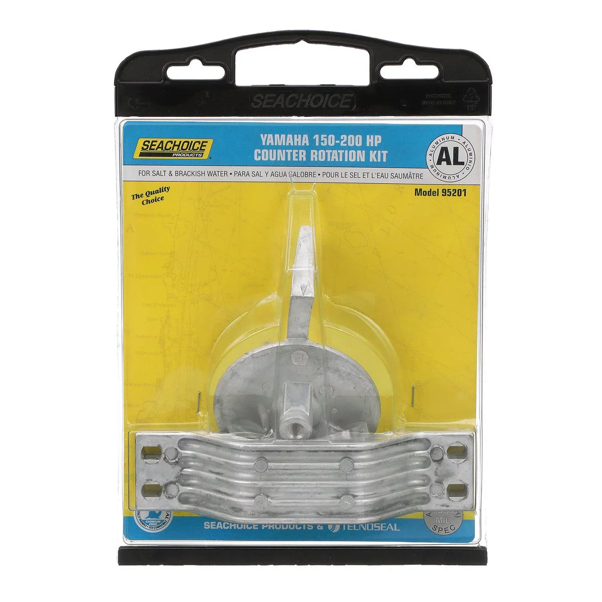 Seachoice Anode Kit, Yamaha 150-200hp Counter Rotating, Aluminum, Cadmium-Free, Environmentally Friendly