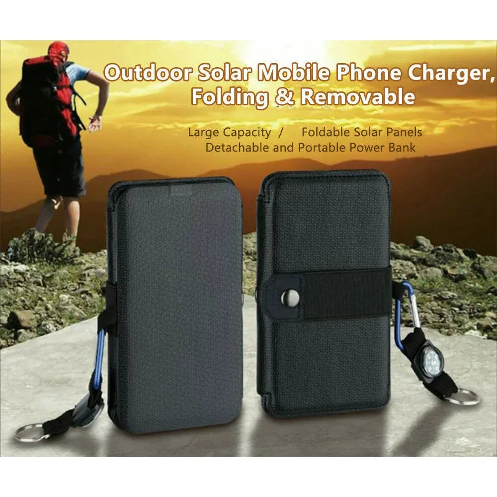 Jahy2Tech 4-Panel 7.2W Portable Solar Charger Power Bank Wireless Phone Charger appropriate with iPhone, Android