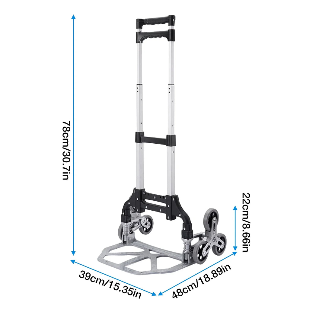 TOPATY Moving Dolly For Stairs | Heavy Duty Collapsible Trolley With Wheels | Portable Folding Truck For Luggage, Moving, Travel, Shopping, Workplace, Warehouse Distribution