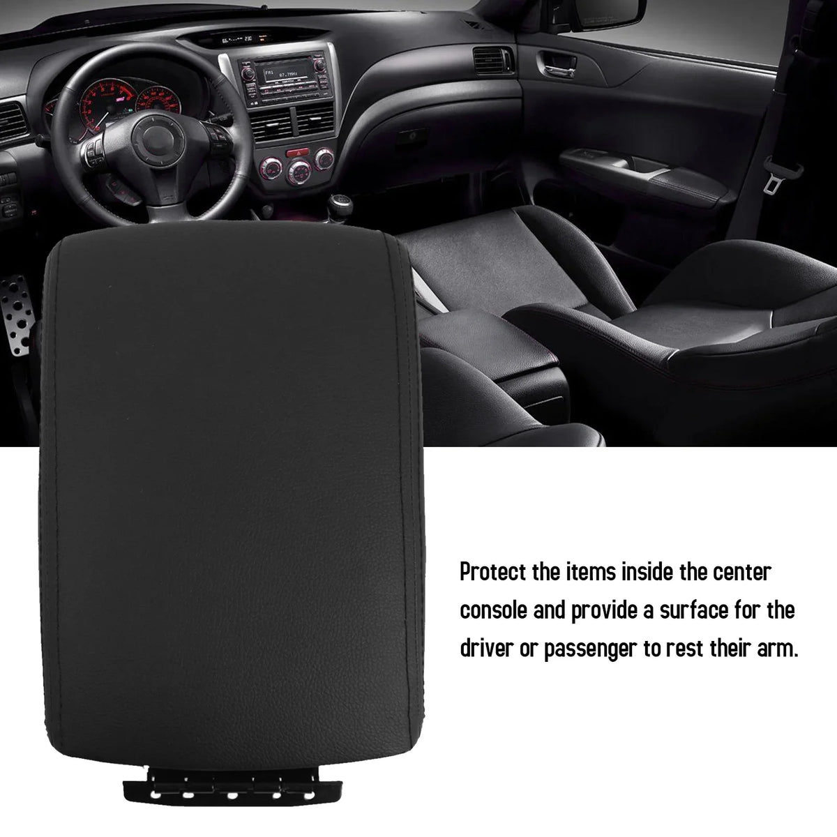 Arealer Car glove compartment protector,Console protector Subaru Center Console Car Compartment shield Huiop Lid Leather Car Console Lid Leather Car Center shield Subaru Wrx shield Eryue Center Eryuecenter