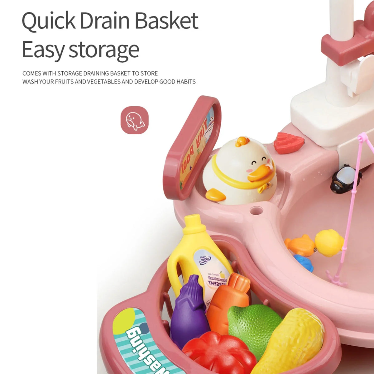 Nebublu Furnishing articles,Kitchen aqua A aqua Kitchen Dishwasher Pretend Role Play Slide 22pcs Kitchen 180rotatable With A 2-in-1 Kitchen aqua Slide Toddler Toy Sink With aqua Pretend Owsoo