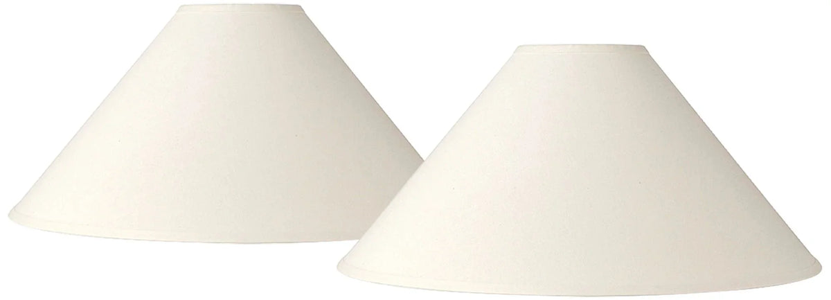 Springcrest Set of 2 Chimney Lamp Shades Ivory Large 6" Top x 23" Bottom x 13.5" Slant Spider Replacement Harp and Finial Fitting