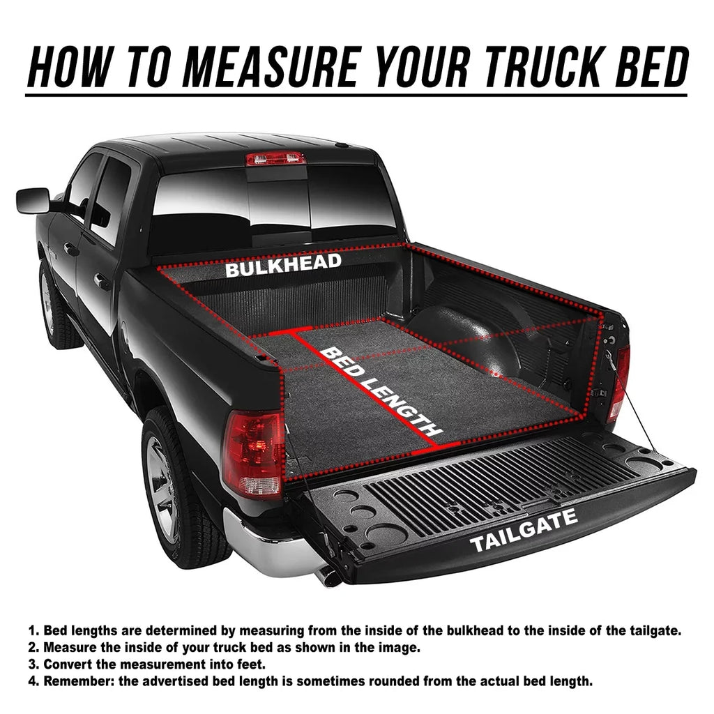 DNA Motoring TTC-TRISOFT-060 for 2016 to 2019  Tacoma 6' Bed Fleetside Adjustable Tri-Fold Soft Top Trunk Tonneau protector 17 18