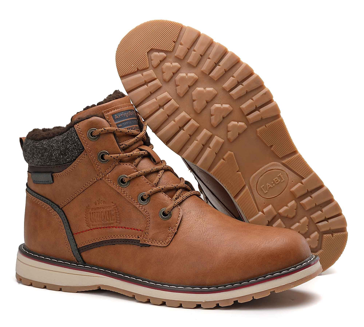 ARRIGO BELLO Men's Snow Hiking Boots Outdoor Winter Snow Boots 7 Light Brown