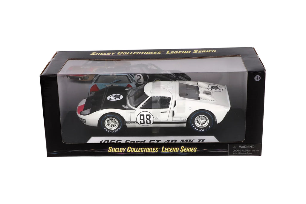 Shelby 1966  GT-40 MK II #98, White - Shelby Collectibles SC415W - 1/18 scale Diecast Model Toy Car