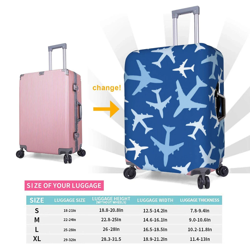 Lukts Airplanes In The Sky Elastic Travel Luggage shield Suitcase Protector Bag,Anti-Scratch,Dust-Proof Washable Suitcase Sleeve For Kid Adult,S (For 18-32 Inch Luggage)