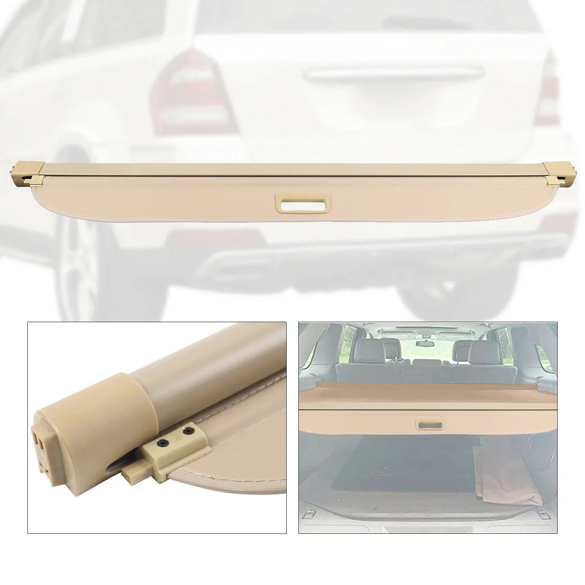 Cargo protector Trunk Privacy Security Shade Beige For 07-12 Mercedes Benz GL550 Cargo protector Security Rear Trunk Privacy Shade Fits 2007-2012 Mercedes Benz GL550 Cargo shield Trunk Shade Security Shelf