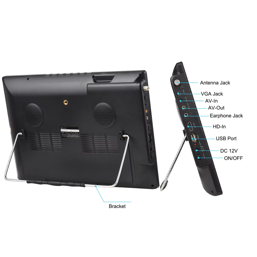 LEADSTAR D14 14-inch ATSC Digital TV Player Portable TV Car Television Multimedia Player  Radio  Card U Disk Playback with Remote Control