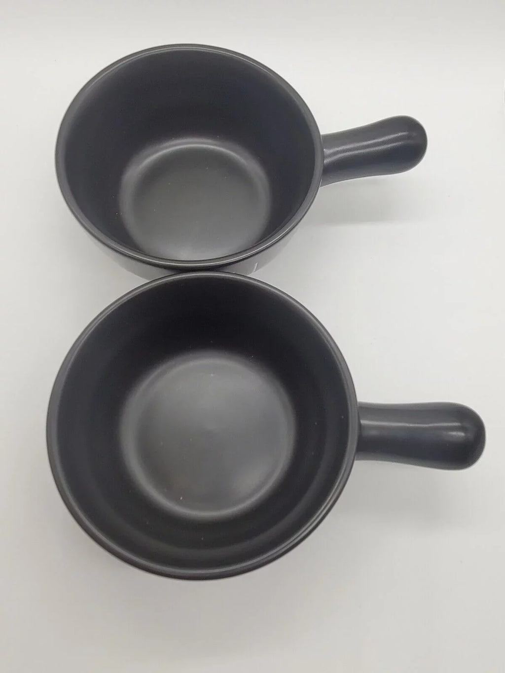 Rae Dunn CHILI Handled Bowl Black Ceramic with White LL Letters