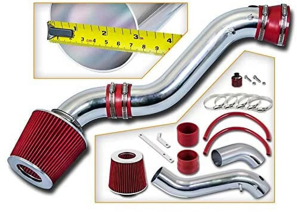 Rtunes Racing Short Ram Air Intake Kit + Filter Combo RED For 01-05 Chevy Trailblazer / 02-05 GMC Envoy / 02-04 Oldsmobile Bravada 4.2L V6