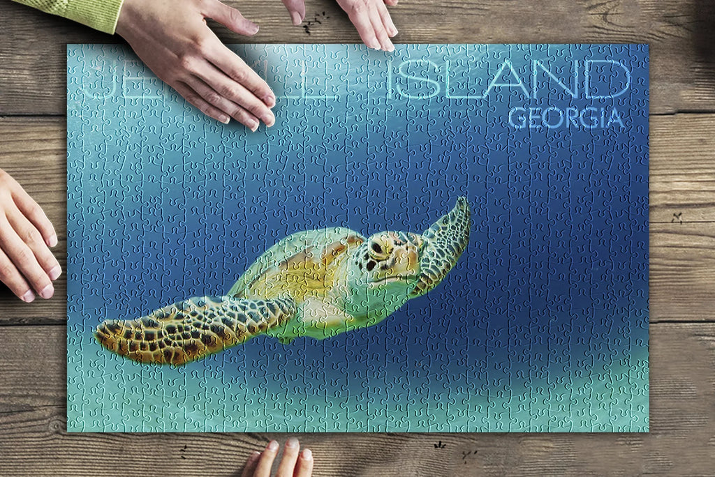 Jekyll Island, Georgia, Sea Turtle (19x27 inches, Premium 500 Piece Jigsaw Puzzle for Adults and Family, Made in USA)