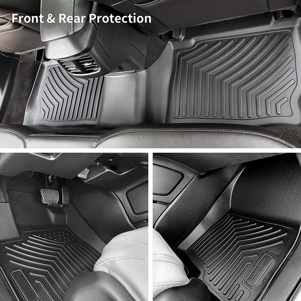 Ledkingdomus TPE Rubber Front and Rear Floor Mats Set for 2019 2020 2021 2022 2023 2024 Dodge Ram 1500 Crew Cab All-atmospheric conditions