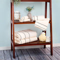 Trademark Global  Luxury Cotton Towel Set- Quick Dry Zero Twist & Soft Set, Bone & Black - 6 Piece