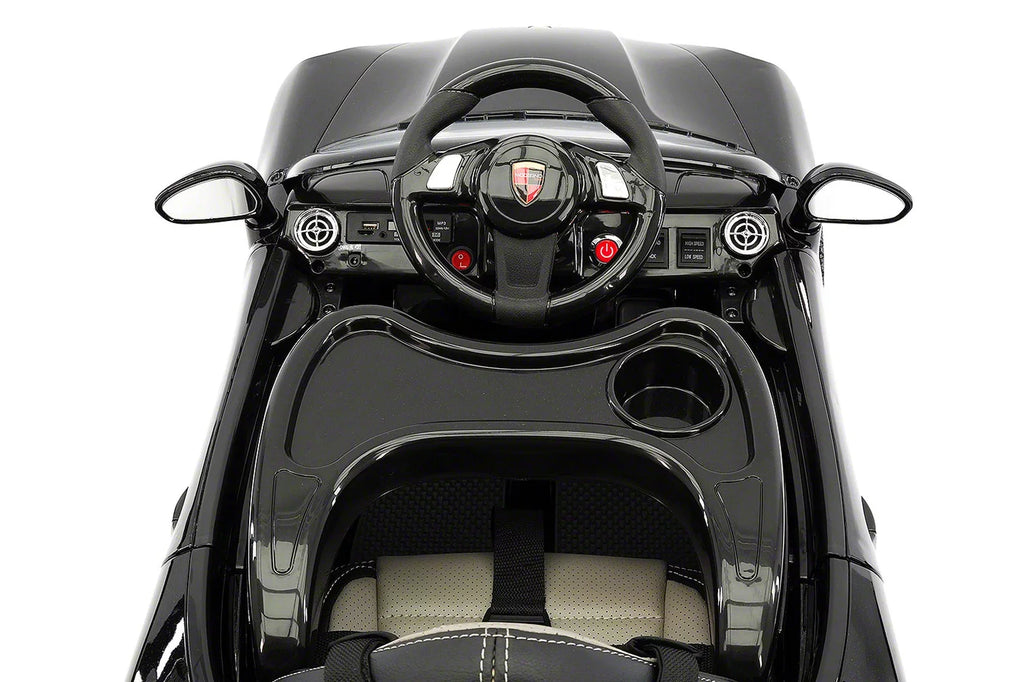 Kiddie Roadster 12V Kids Electric Ride-On Car with R/C Parental Remote | Black Metallic