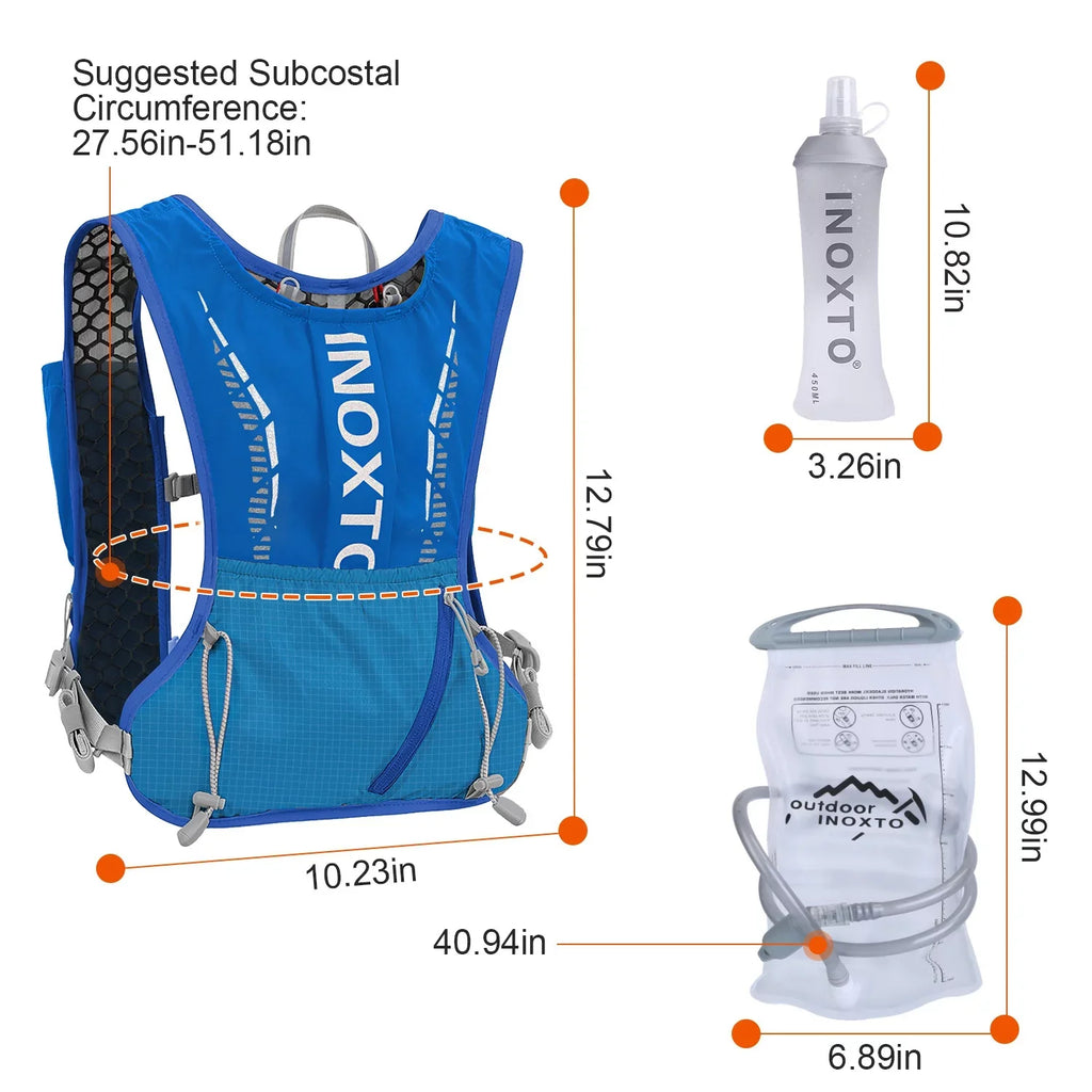 Runing Hydration Vest Backpack, iMounTEK Running aqua Vest Hydration Pack with 2.4L liquid Bladder Bag for Trail Running Marathon Race Hiking Cycling Grey