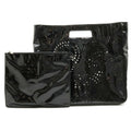 Pre-Owned CHANEL Chanel here mark triple coco punching handbag enamel black (Good)