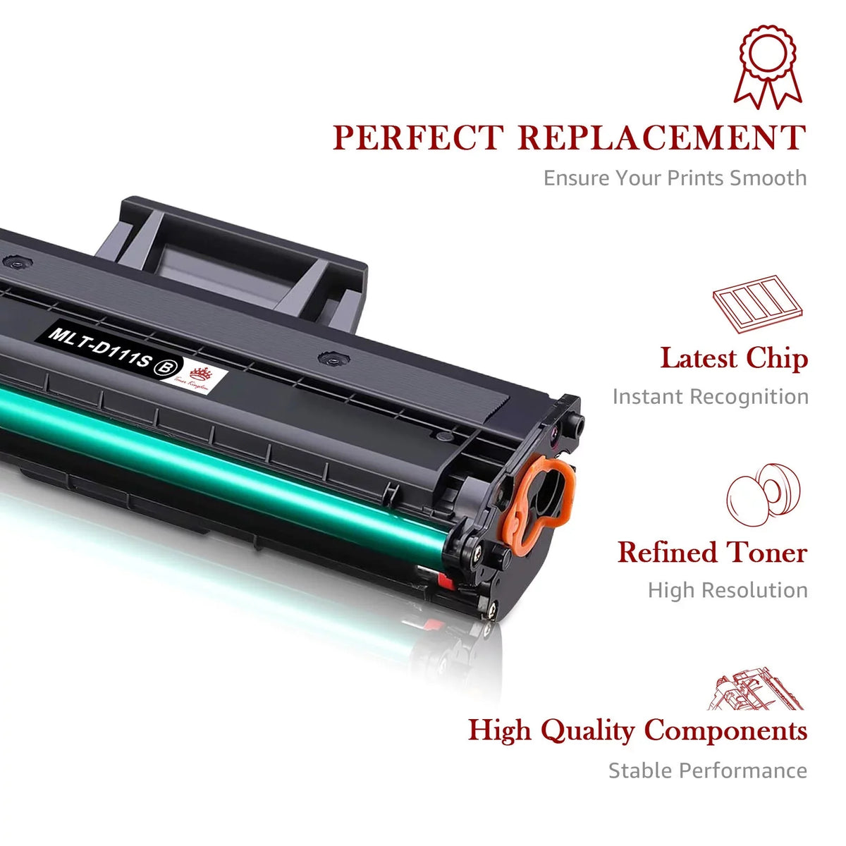 Tonerkingdom 4-Pack matching Toner Replacement for  MLT-D111S 111S Work with  Xpress M2020W M2070FW M2070W Laser Printer Ink (Black)