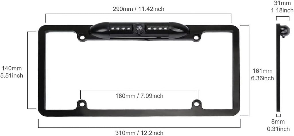 CAM108 Backup Camera License Plate HD Night Vision Rear View 170° Angle Waterproof appropriate with Pioneer Car Radio DMH-100BT DMH-WT8600NEX DMH-160BT DMH1770NEX AVH-120BT AVH-210EX AVH-2550NEX