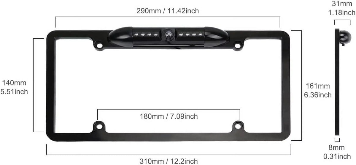 CAM108 Backup Camera License Plate HD Night Vision Rear View 170° Angle Waterproof appropriate with Pioneer Car Radio DMH-100BT DMH-WT8600NEX DMH-160BT DMH1770NEX AVH-120BT AVH-210EX AVH-2550NEX