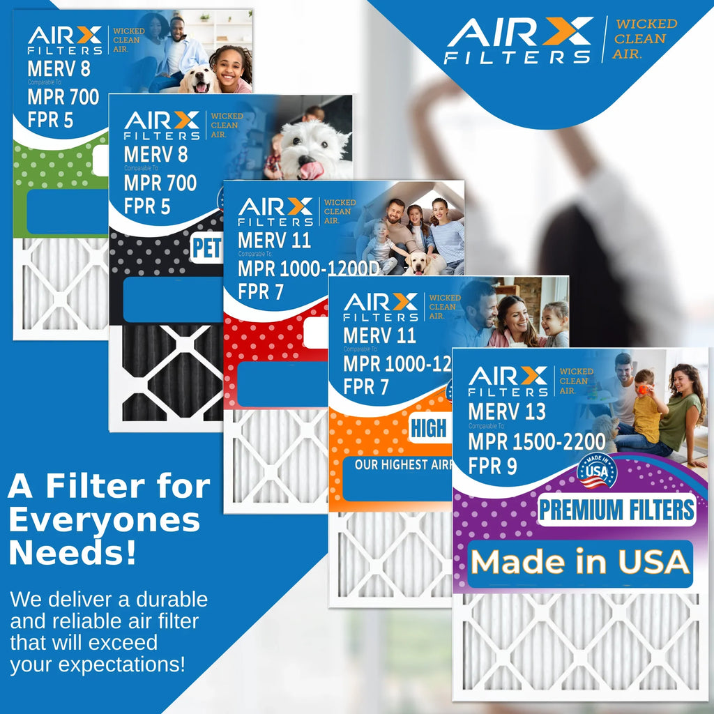 16x25x5 Air Filter MERV 11 Comparable to MPR 1000, MPR 1200 & FPR 7 suitable with GeneralAire 14161 Premium USA Made 16x25x5 Furnace Filter 2 Pack by AIRX FILTERS WICKED CLEAN AIR.