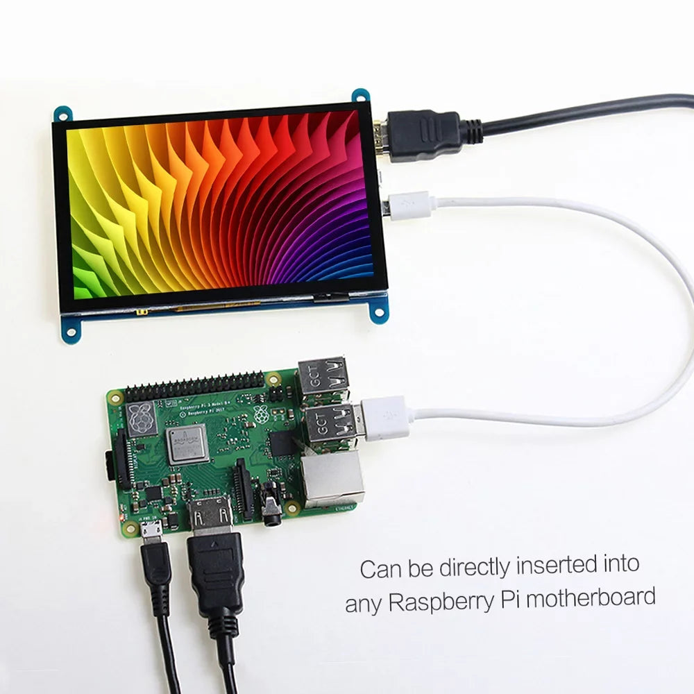 moobody 5 Inch  Capacitive Touchscreen Display 800*480 Resolution Small Portable  with USB  Interface suitable with Raspberry Pi Tool