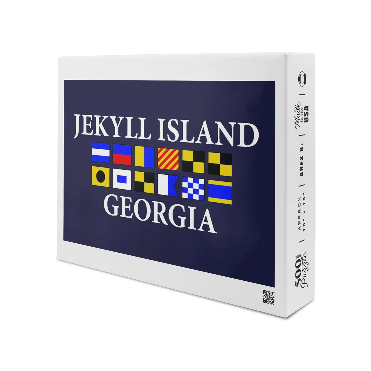 Jekyll Island, Georgia, Nautical Flags (19x27 inches, Premium 500 Piece Jigsaw Puzzle for Adults and Family, Made in USA)