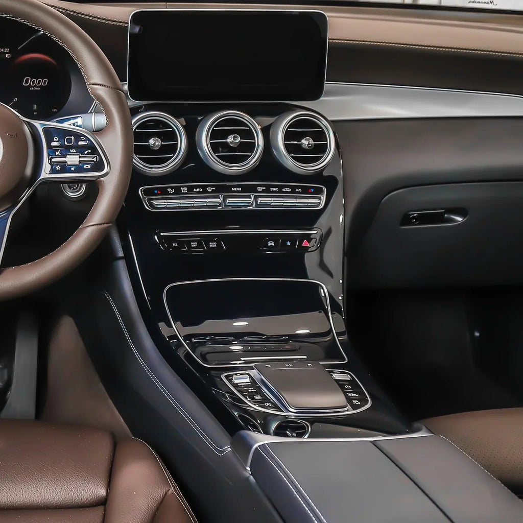 Xotic Tech Center Console Ashtray Frame Storage Box Trim, Chrome, appropriate with Mercedes Benz C Class GLC Class W205 C300 C400 C63 2015-2021 W253 GLC 300 2016-2023