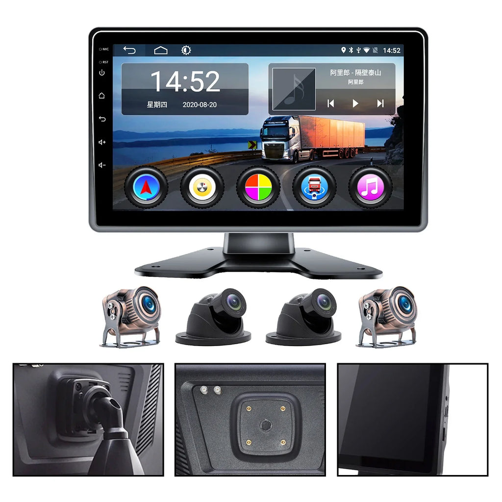 10.1"Monitor DVR Driving Video Recorder Touch Screen GPS for RV Truck Bus Camera B