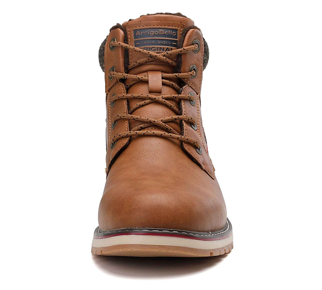 ARRIGO BELLO Men's Snow Hiking Boots Outdoor Winter Snow Boots 7 Light Brown