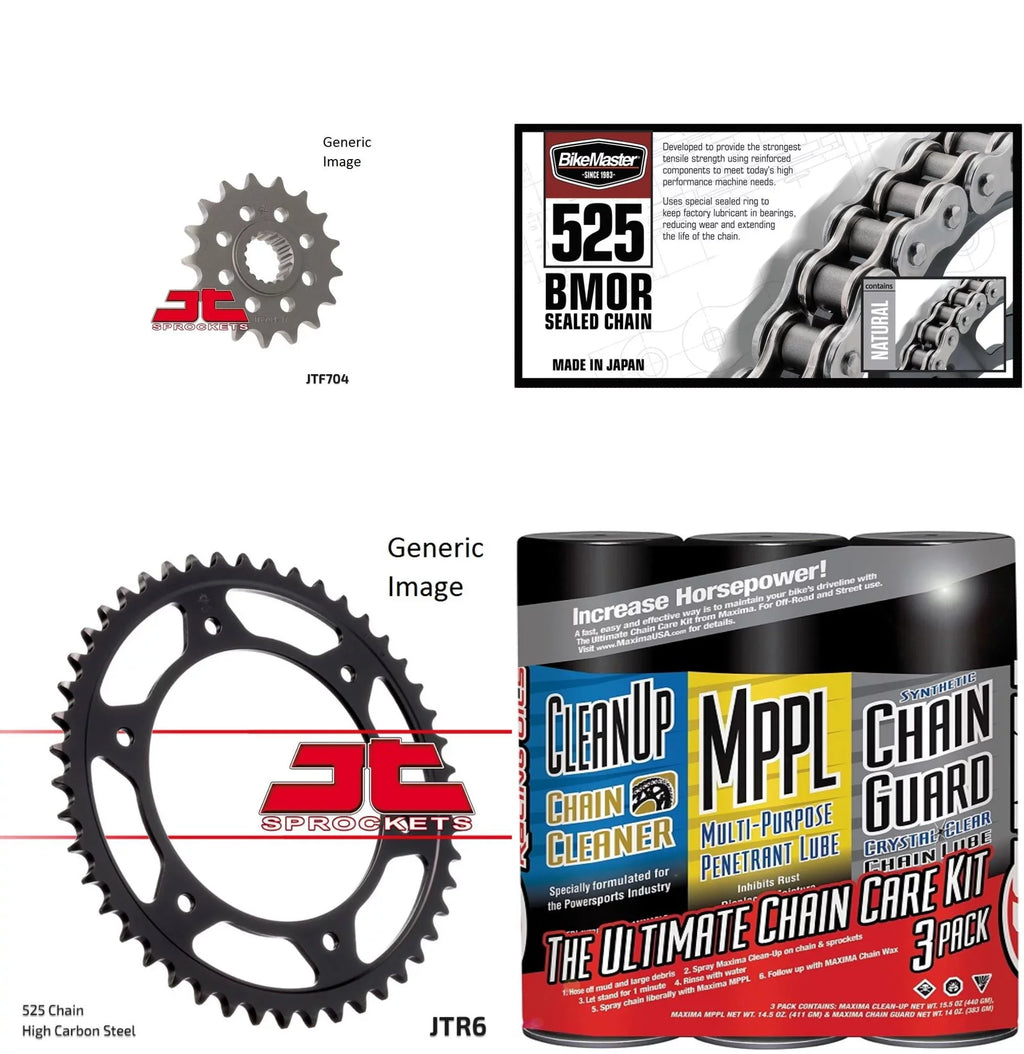 BIKEMASTER 525 BMOR Sealed Chain Natural with MAXIMA Wax, JT Front & Rear Sprocket Kit for Street  F800 GS 2008-2013