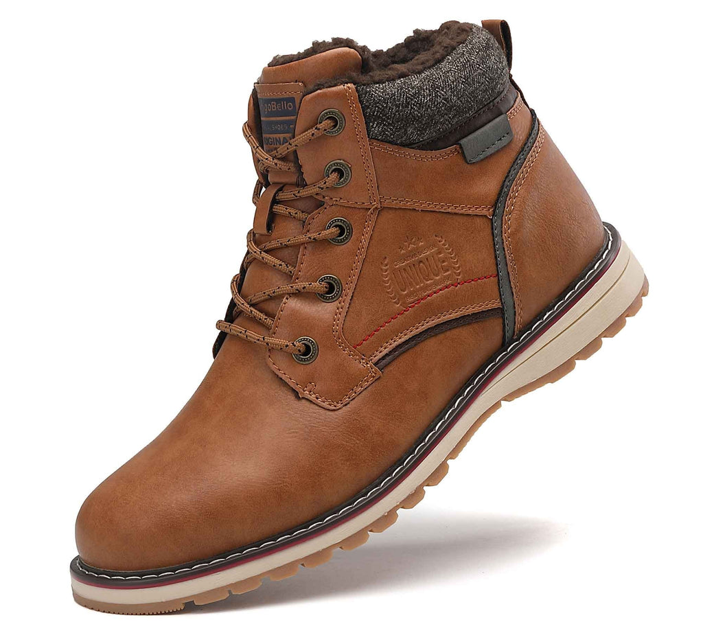 ARRIGO BELLO Men's Snow Hiking Boots Outdoor Winter Snow Boots 7 Light Brown