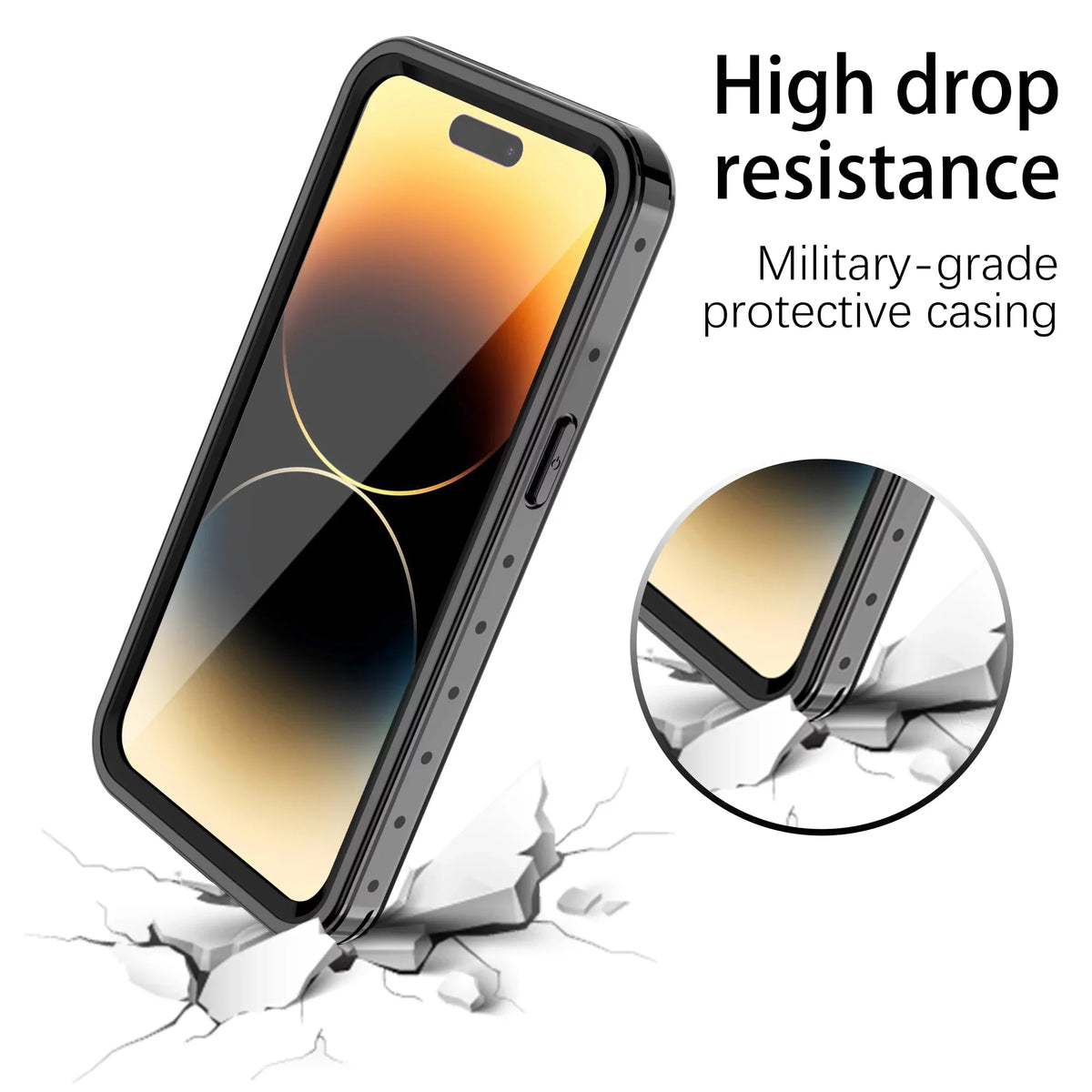 SaniMore for iPhone 14 Pro Max 6.7" 2022 Case with Built-in Screen Protector Dustproof Strong Drop immune Full Body Protective Waterproof wrap for iPhone 14 Por Max 6.7 2022, Clear