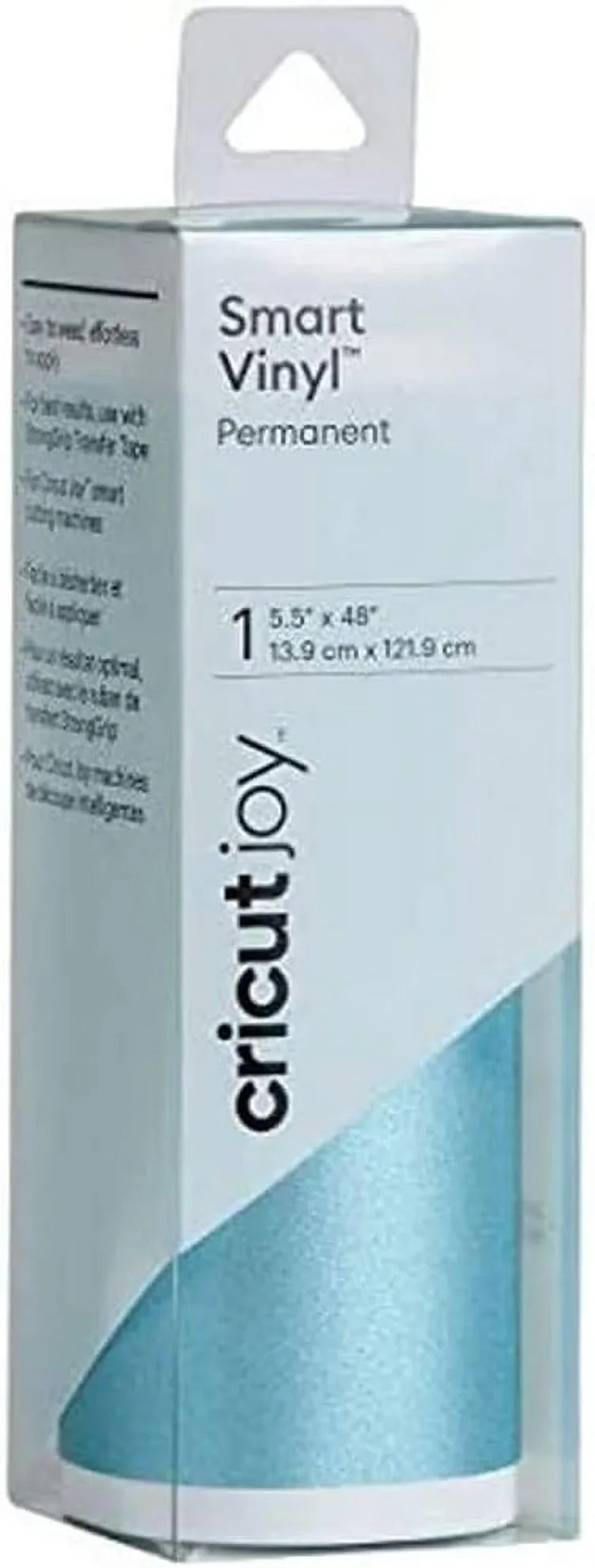 Cricut Smart Permanent Vinyl (5.5in x 48in, Shimmer Light Blue) for Joy machine - matless cutting for shapes up to 4ft, & repeated cuts up to 20ft